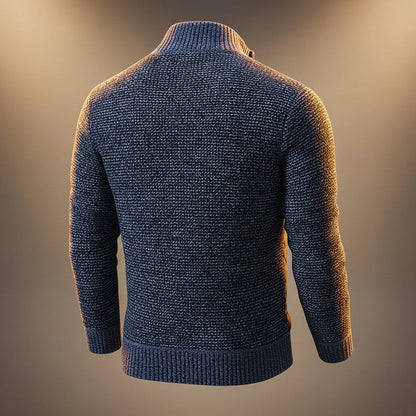 Men’s Chenille Knit Quilted Zip-Front Jacket