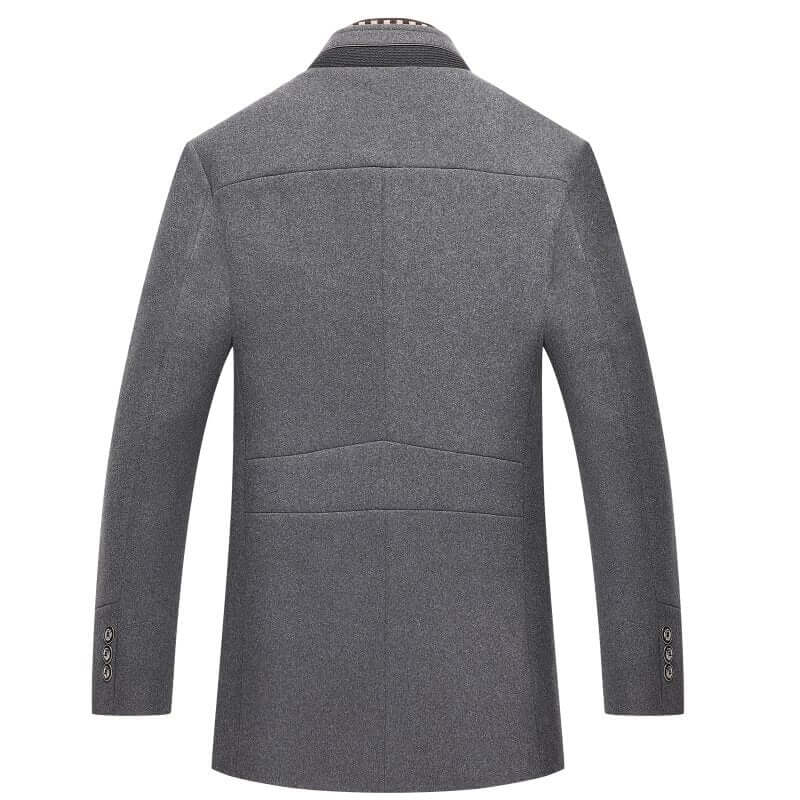 Men’s Structured High-Collar Double-Breasted Winter Coat