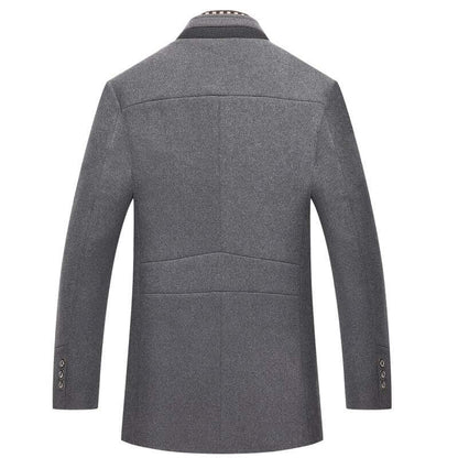 Men’s Structured High-Collar Double-Breasted Winter Coat
