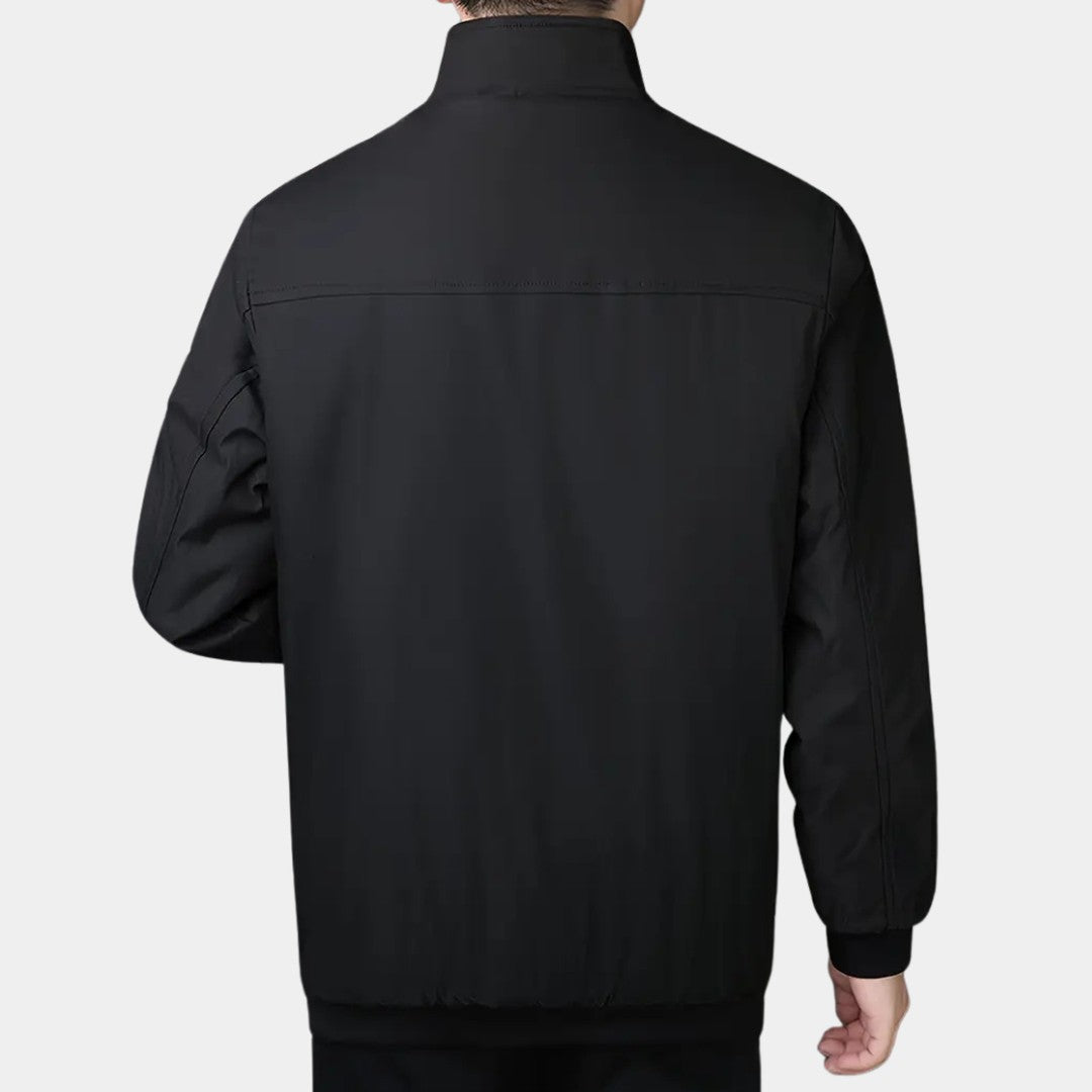 Men’s Plush-Lined Stand-Collar Full-Zip Winter Jacket