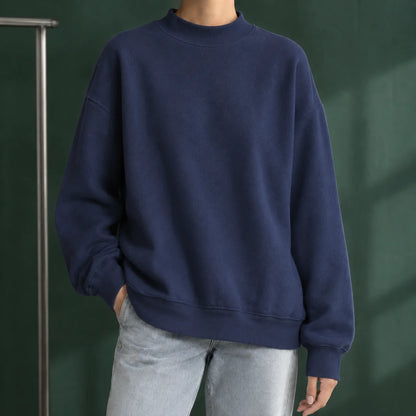 Women’s Relaxed Mock Neck Ribbed Knit Sweater