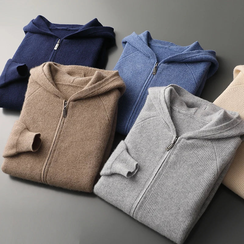 Men’s Refined Knit Front-Zip Pullover Sweater