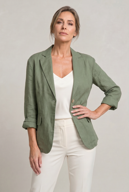 Women’s Relaxed Lightweight Cotton Blend Blazer