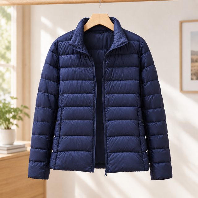 Women’s Quilted Cashmere-Filled Stand Collar Jacket