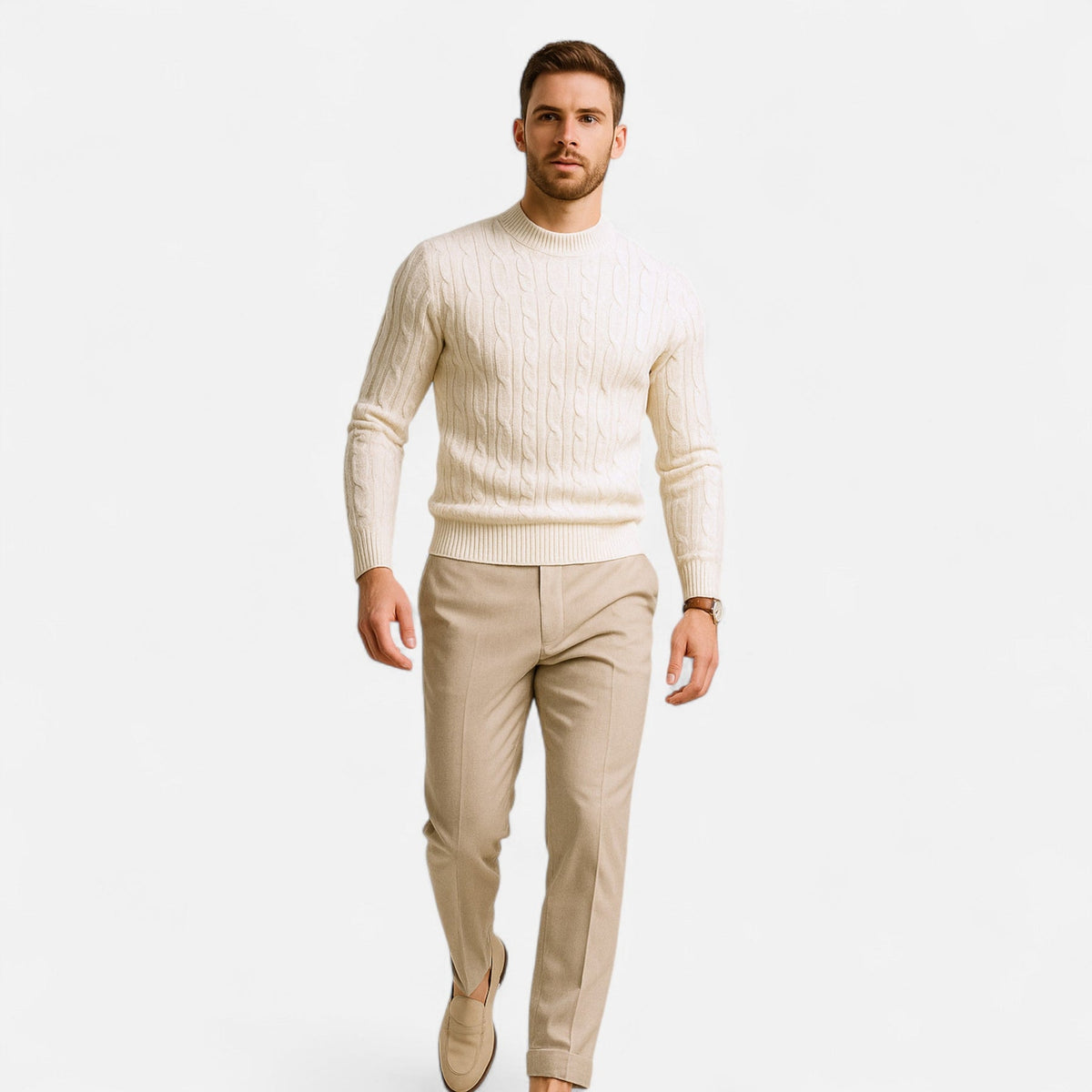 Men’s Soft Knit Relaxed Crew Neck Pullover