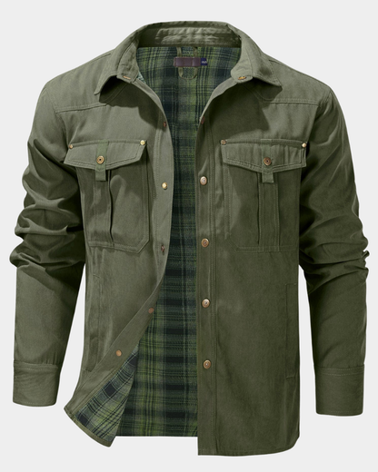Men’s Flannel-Lined Contrast Yoke Barn Jacket