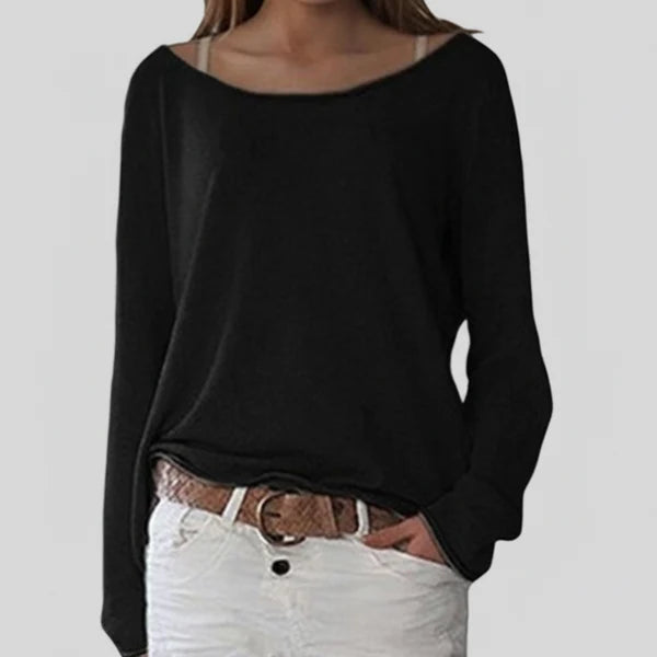 Women’s Lightweight Wide Neck Relaxed Draped Knit Sweater