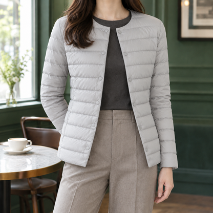 Women’s Lightweight Horizontal Quilted Down Jacket