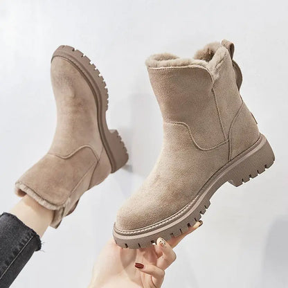 Women’s Faux-Fur Lined Winter Slip-On Boots with Supportive Sole