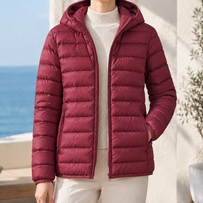 Women’s Lightweight Horizontal Quilted Down Puffer Jacket