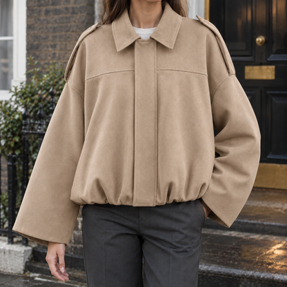 Women’s Relaxed Suede-Textured Batwing Jacket