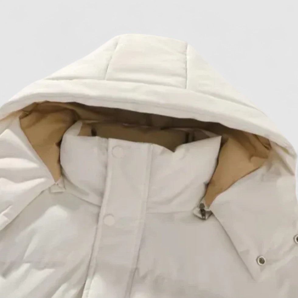 Men’s Quilted Hooded Puffer Jacket with Full-Zip Closure