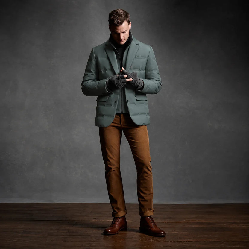 Men’s Quilted Down-Insulated Tailored Blazer
