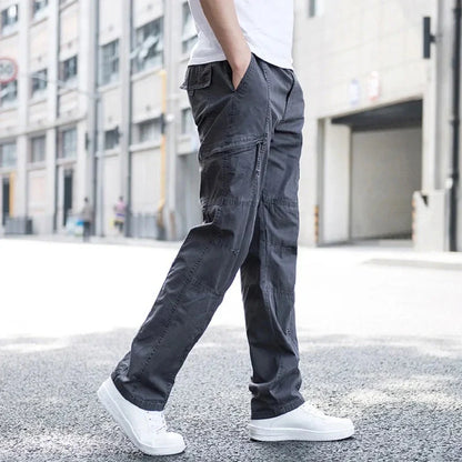 Men’s Stretch Cotton Cargo Pants with Utility Pockets