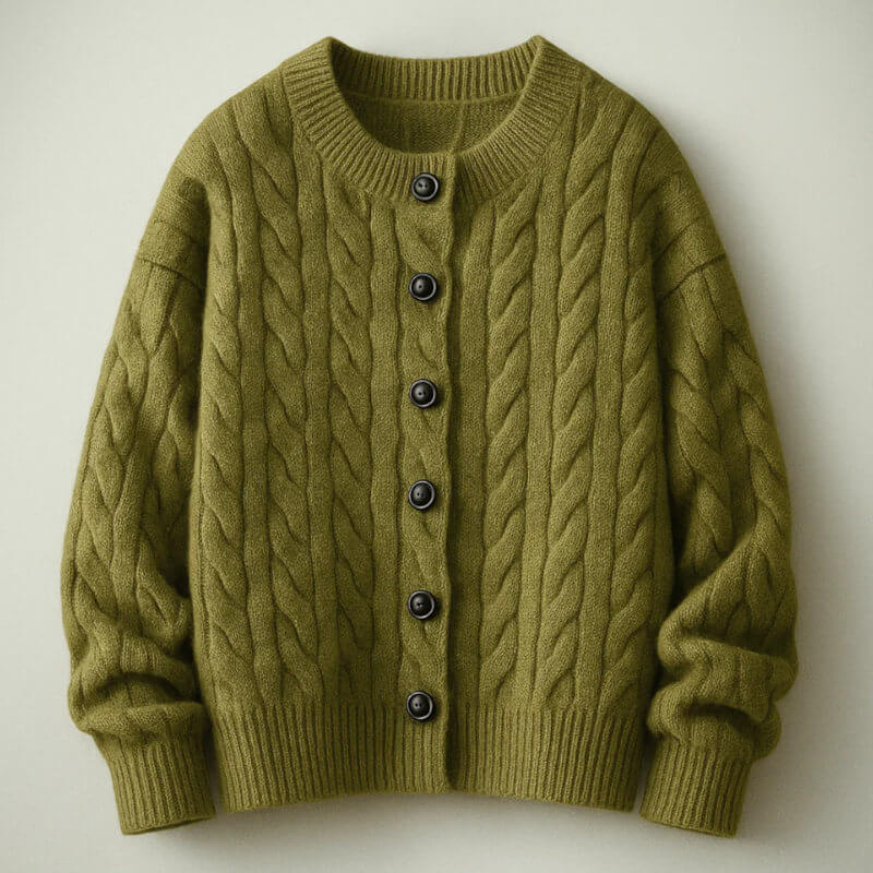 Men’s Wool-Knit Shawl Collar Button Cardigan Coat