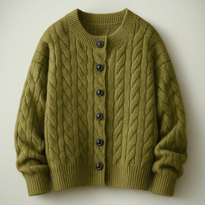 Men’s Wool-Knit Shawl Collar Button Cardigan Coat