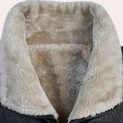 Men’s Insulated Padded Coat with Faux Fur Collar