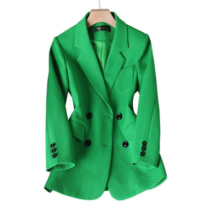 Women’s Shaped Fit Plaid Button Blazer