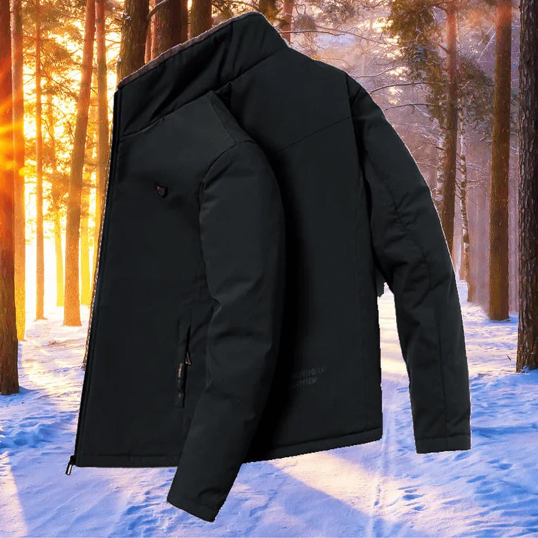Men’s Longline Textured Wool-Look Notch-Lapel Coat