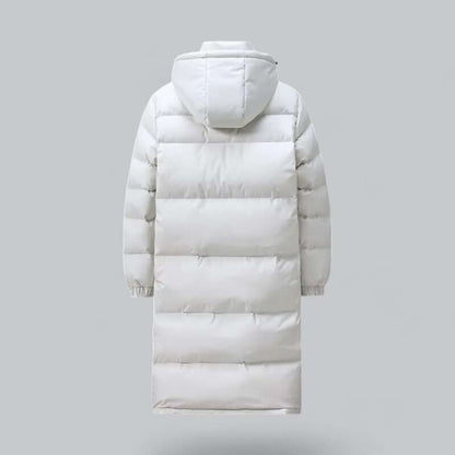 Men’s Longline Quilted Hooded Winter Coat