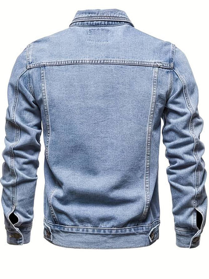 Men’s Stretch Denim Button-Front Jacket