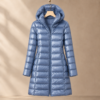 Women’s Quilted Cashmere and Duck Down Hooded Jacket
