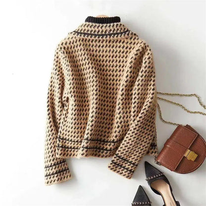 Women’s Houndstooth Wool Cashmere Tailored Jacket