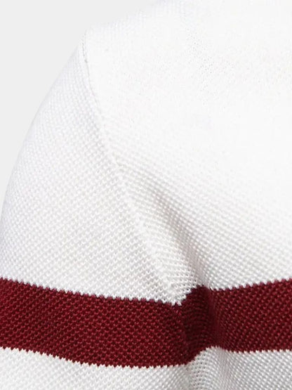Men’s Cotton-Blend Quarter-Zip Stand Collar Pullover