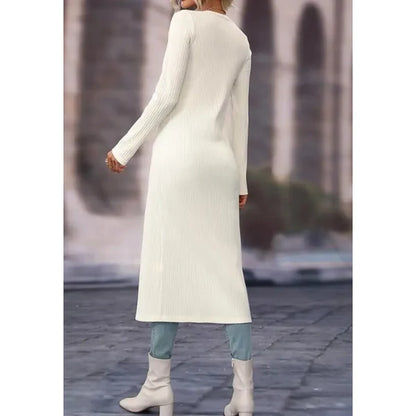 Women’s Longline V-Neck Jacket with Button Front
