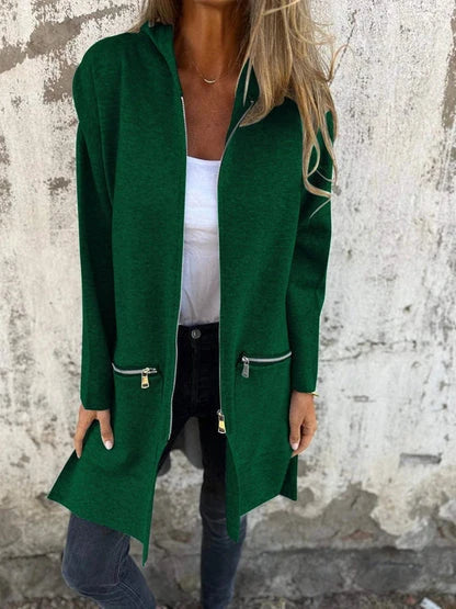 Women’s Longline Hooded Zip-Up Cardigan