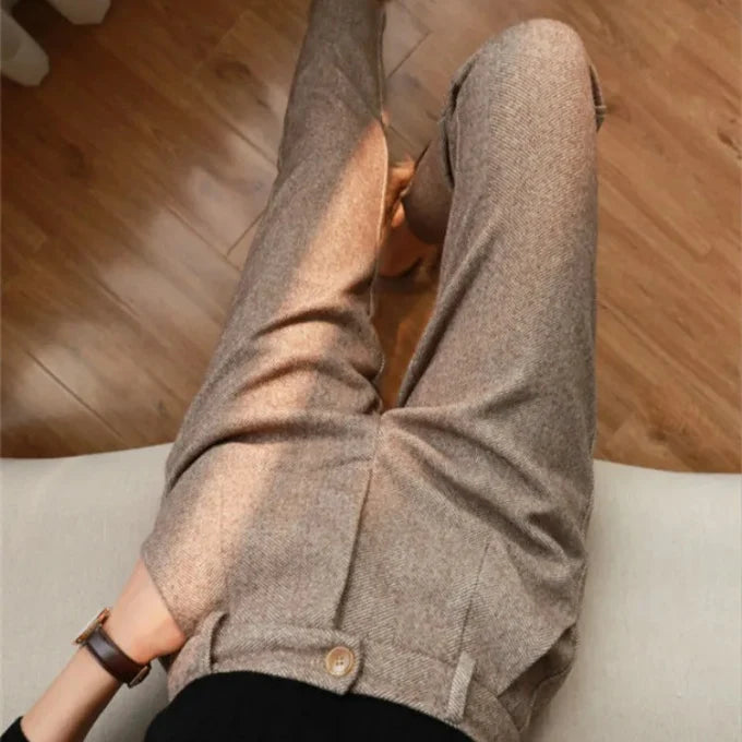 Men’s Tailored Herringbone Wool Trousers