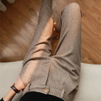 Men’s Tailored Herringbone Wool Trousers