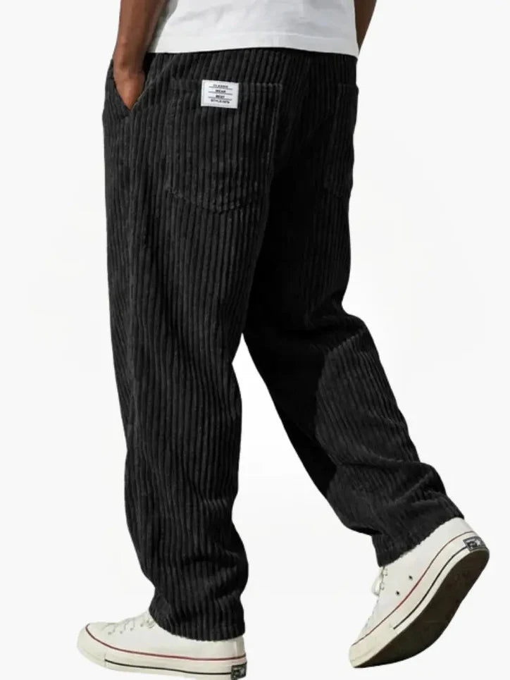 Men’s Relaxed Corduroy Trousers with Drawstring Waist