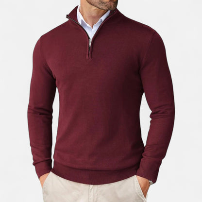 Men’s Lightweight Tailored Zip-Up Knit Sweater