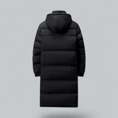 Men’s Longline Quilted Hooded Winter Coat