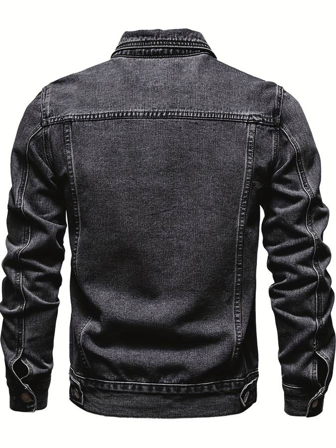 Men’s Stretch Denim Button-Front Jacket
