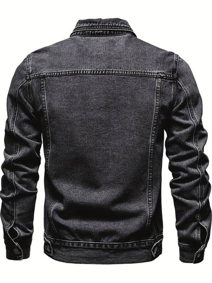 Men’s Stretch Denim Button-Front Jacket