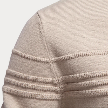 Men’s Contemporary Patterned Knit Crew Neck Pullover