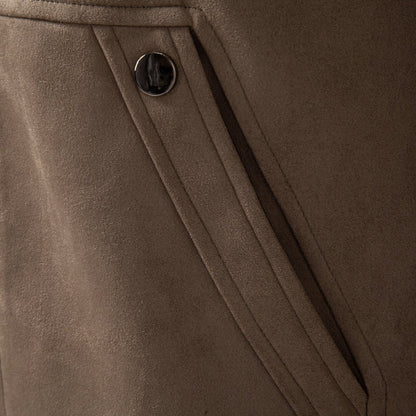 Men's Suede-Style Zip-Up Casual Jacket