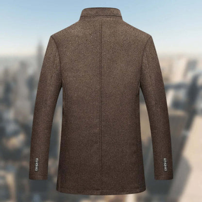 Men’s Structured High-Collar Button-Front Winter Jacket