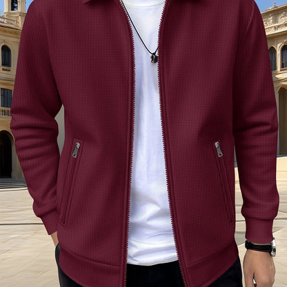 Men’s Textured Casual Full-Zip Everyday Jacket