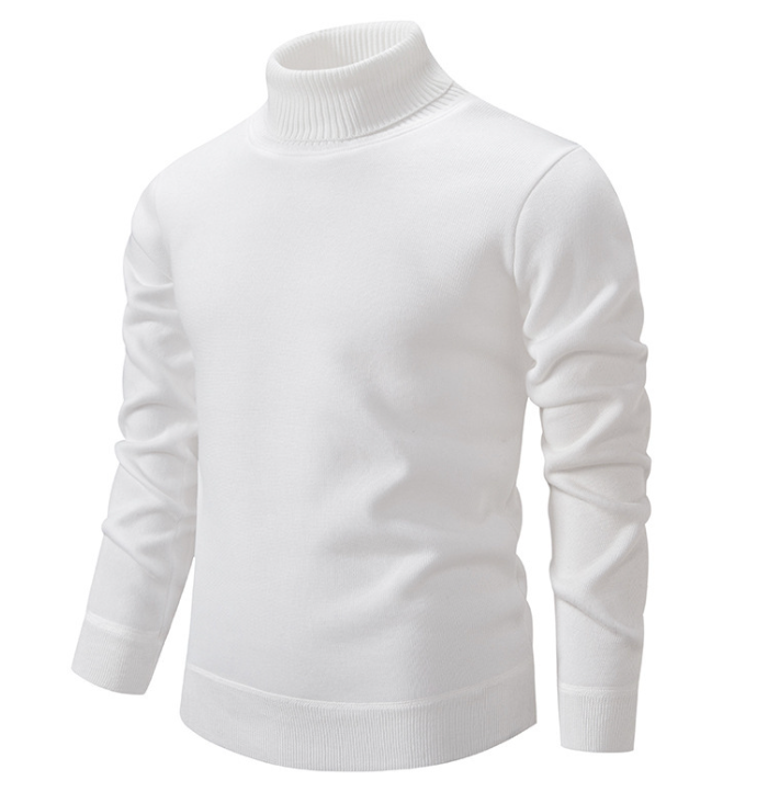 Men’s Ribbed High-Neck Classic Knit Pullover