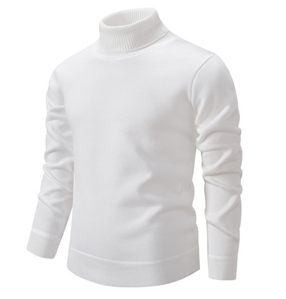 Men’s Ribbed High-Neck Classic Knit Pullover