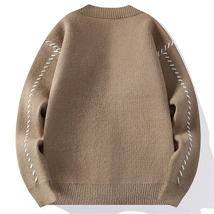 Men’s Embroidered Pattern Lightweight Knit Sweater