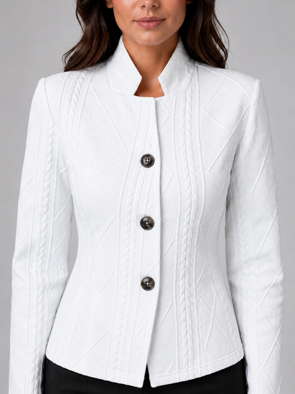 Women’s Textured Tailored Blazer with Defined Waist