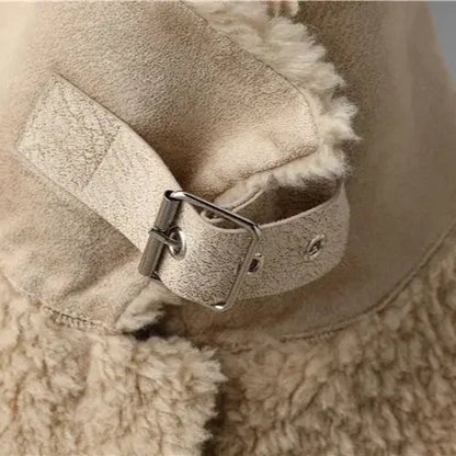 Women’s Plush Shearling Jacket with Oversized Patch Pockets