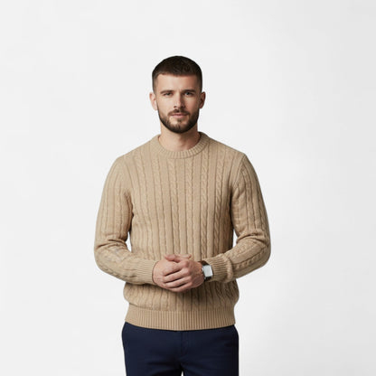 Men’s Soft Cotton-Blend Classic Crew Neck Sweater