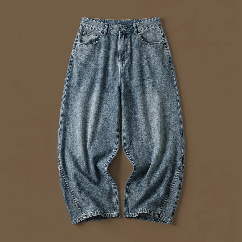 Men’s Oversized Heavyweight Denim Pants in Black