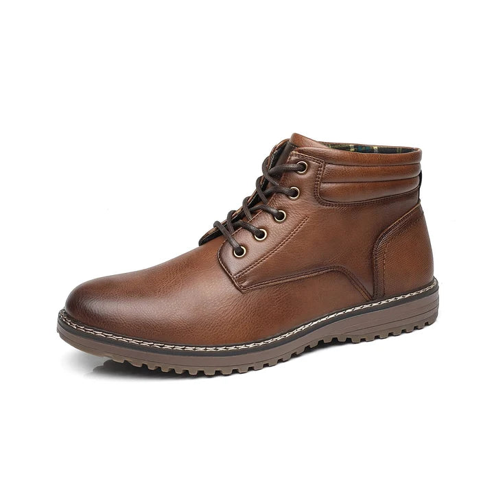 Men’s Business Ankle Boots with Round Toe and Medium Heel