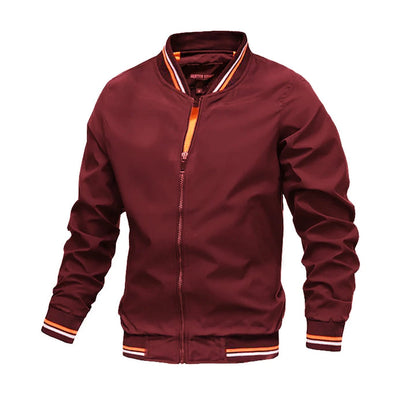 Men’s Lightweight Striped Trim Bomber Jacket